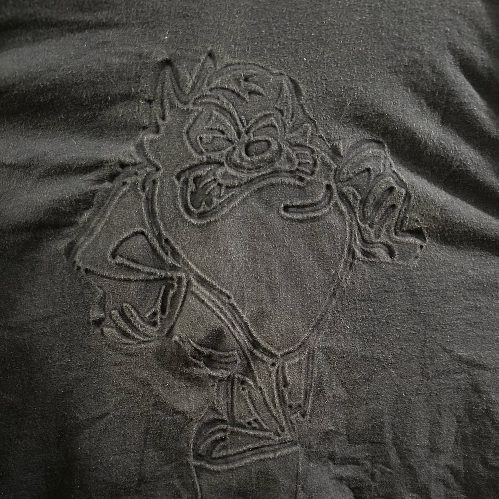 Vtg 90s Looney Tunes Tasmania Devil T shirt Large Single Stitch Navy Blue Taz